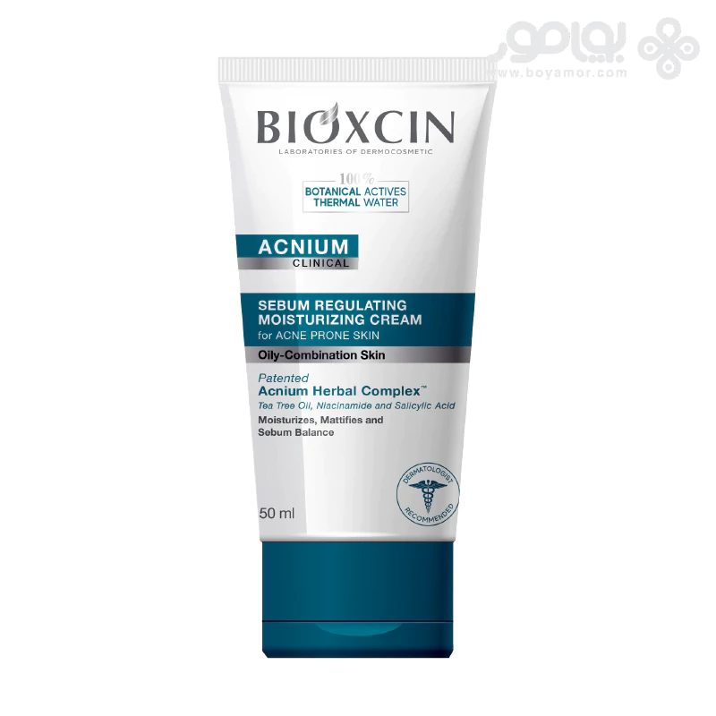 کرم مرطوب کننده بیوکسین مدل ACNIUM مناسب پوست چرب و مختلط