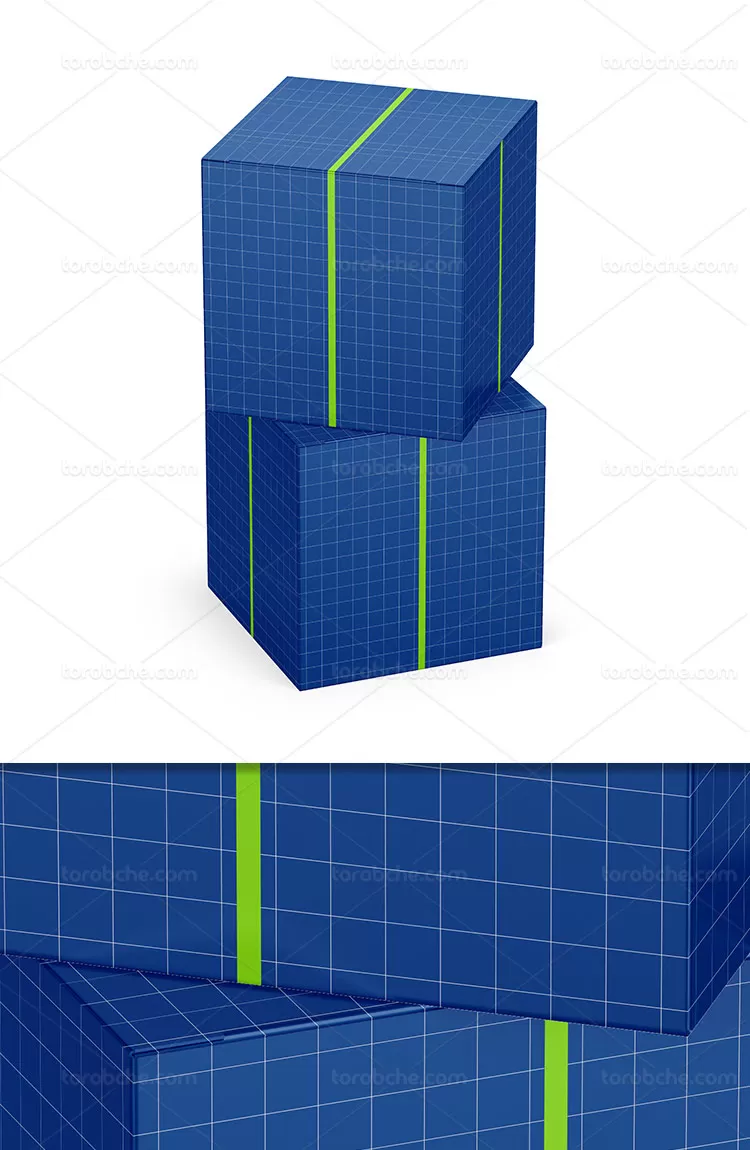 موکاپ جعبه مکعبی کوچک | گرافیک با طعم تربچه