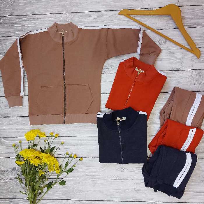 ست سویشرت شلوار  آدیداس اسپرت جنس دورس  دونخ سایز 6تا12سال