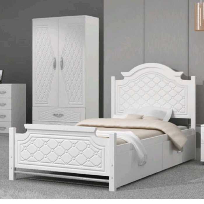 تخت خواب یکنفره MDF مدل روژان با کشو بدون تشک(ارسال پس کرایه)