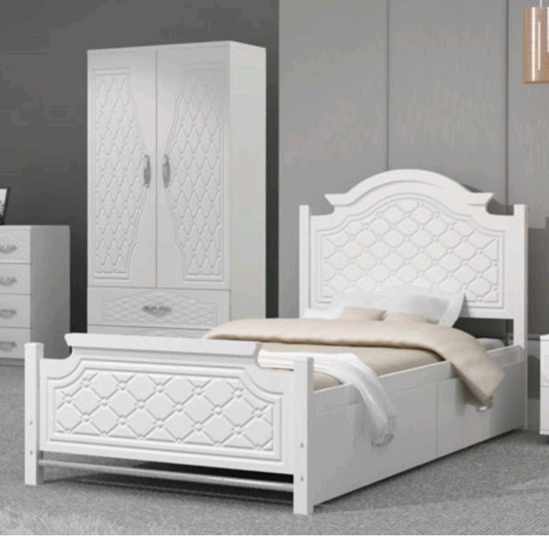 تخت خواب یکنفره MDF مدل روژان با کشو بدون تشک(ارسال پس کرایه)