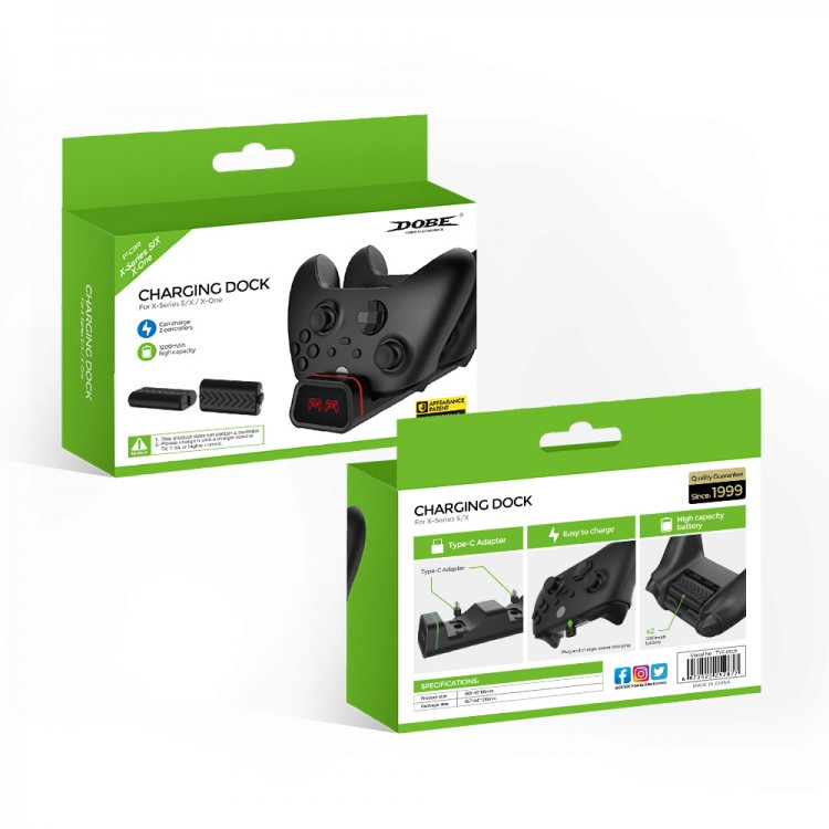 خرید شارژر و باتری ایکس باکس Dobe Charging Dock with Battery Pack - XBOX با بهترین قیمت