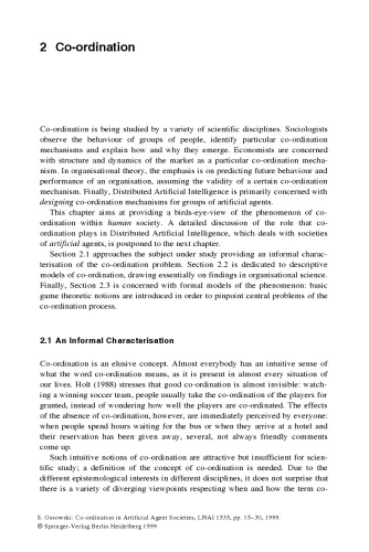 خرید و دانلود نسخه کامل کتاب Co-ordination in Artificial Agent Societies: Social Structures and Its Implications for Autonomous Problem-Solving Agents