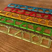 خط کش ژله ای شابلون دار 20سانت - در پنج رنگ متنوع - لوازم التحریر