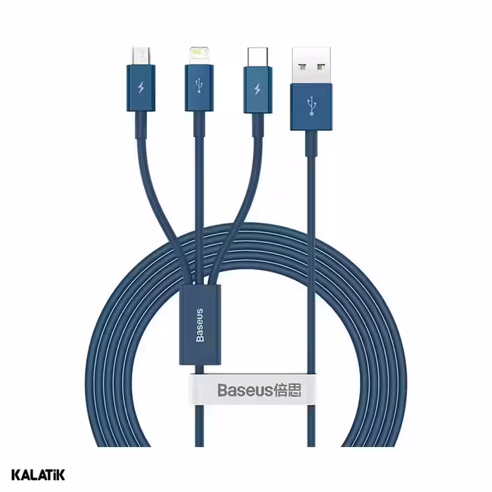 کابل تبدیل Type-A به لایتنینگ/Micro USB/USB Type-C باسئوس Superior Series مدل CAMLTYS-02/03 به طول 1.5 متر