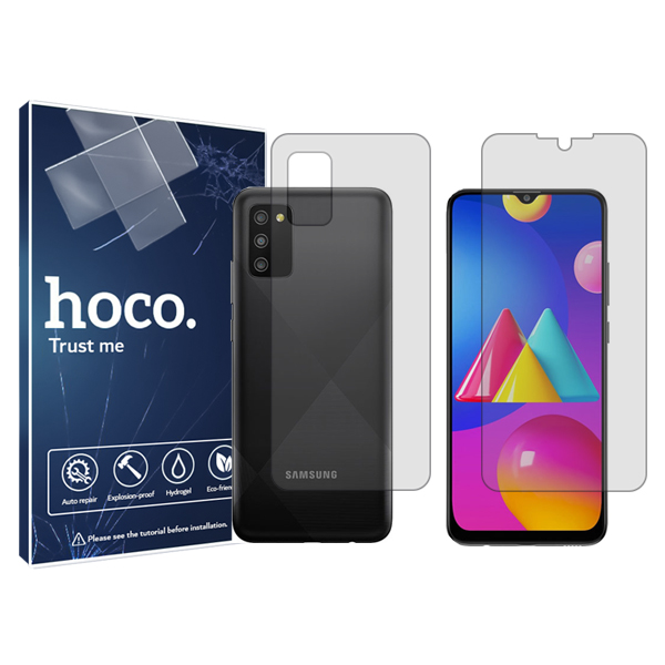 گلس صفحه نمایش و پشت گوشی سامسونگ Galaxy M02s مدل شفاف برند هوکو کد SS