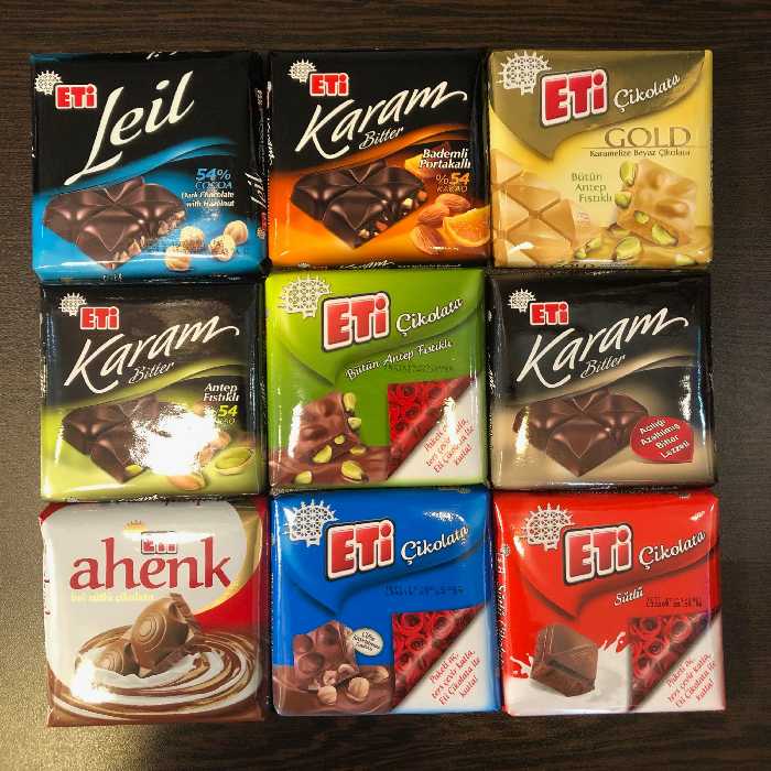 بسته 9 عددی شکلات تخته ای اتی ترکیه