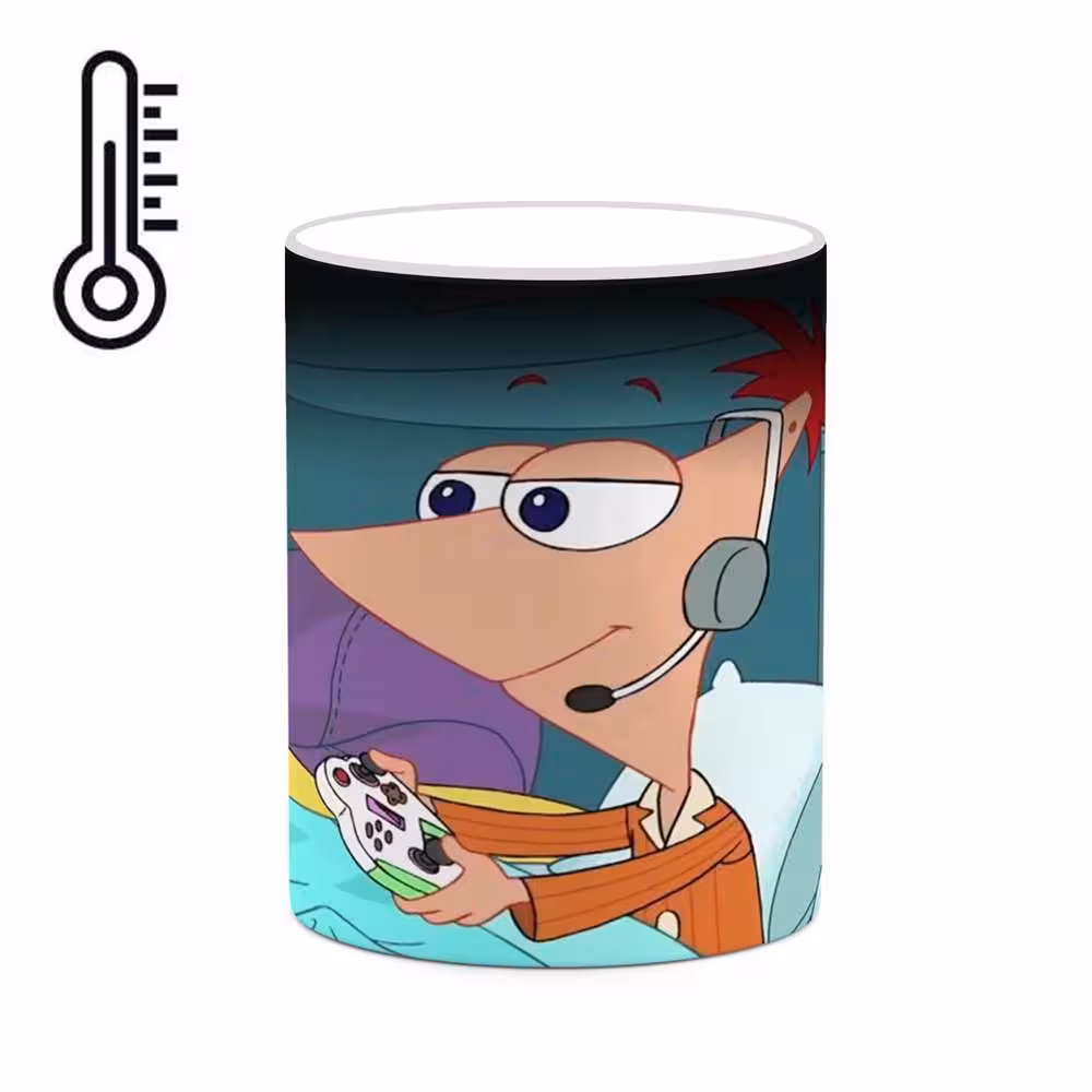 ماگ حرارتی کاکتی طرح کارتون Phineas And Ferb مدل mgh22911