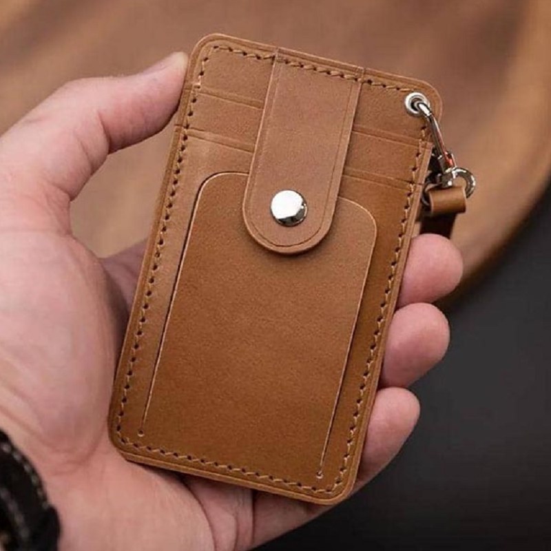 کیف جا کارتی ومدارک طبیعی اصل چرم تبریز دکمه دار 