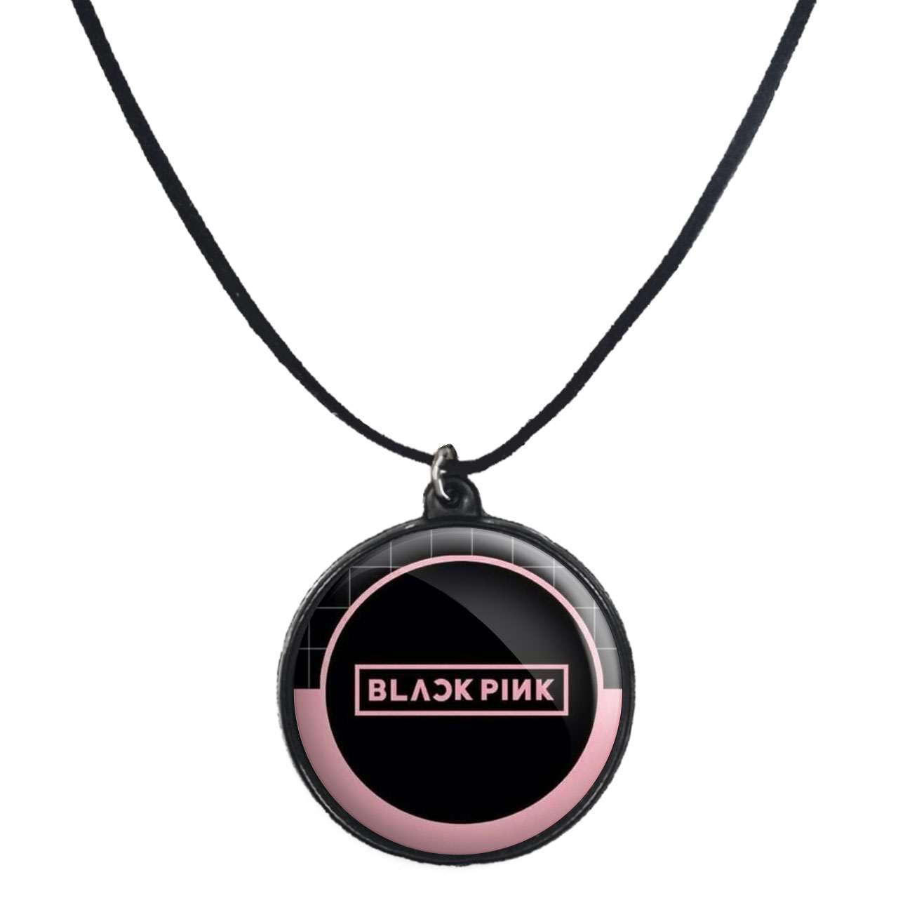 گردنبند پرمانه طرح بلک پینک کد pmb.2485 مدل دو طرفه