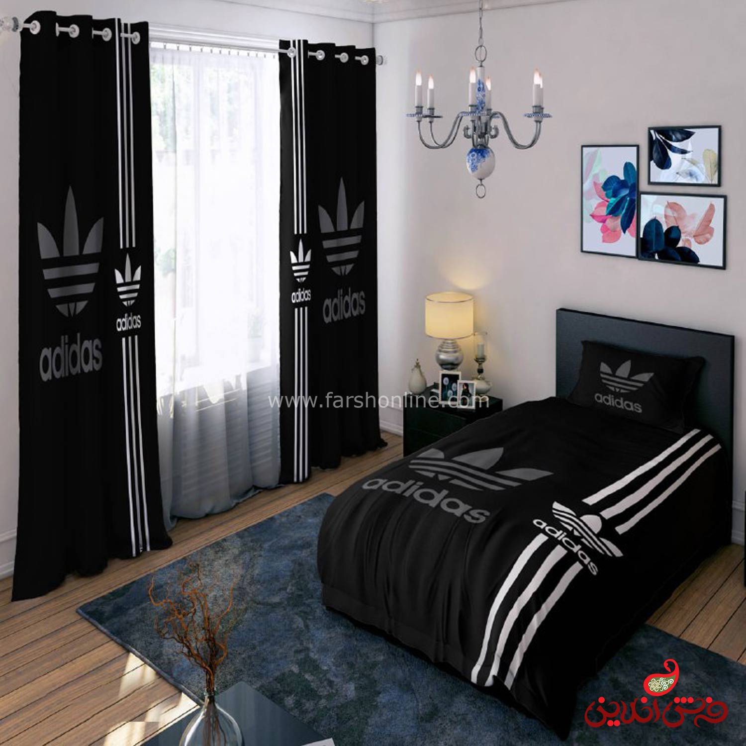 روتختی طرح آدیداس مشکی کد 140115