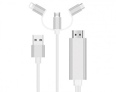 کابل تبدیل 3 در 1 Lightning Typec Micro به HDMI اونتن مدل OTN-7537A