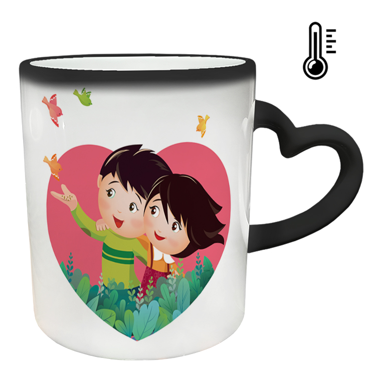 ماگ حرارتی مدل دسته قلبی طرح عاشقانه کد 223