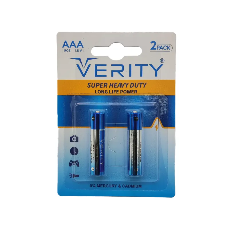 باتری نیم قلمی Verity AAA Super Heavy Duty بسته 2 عددی