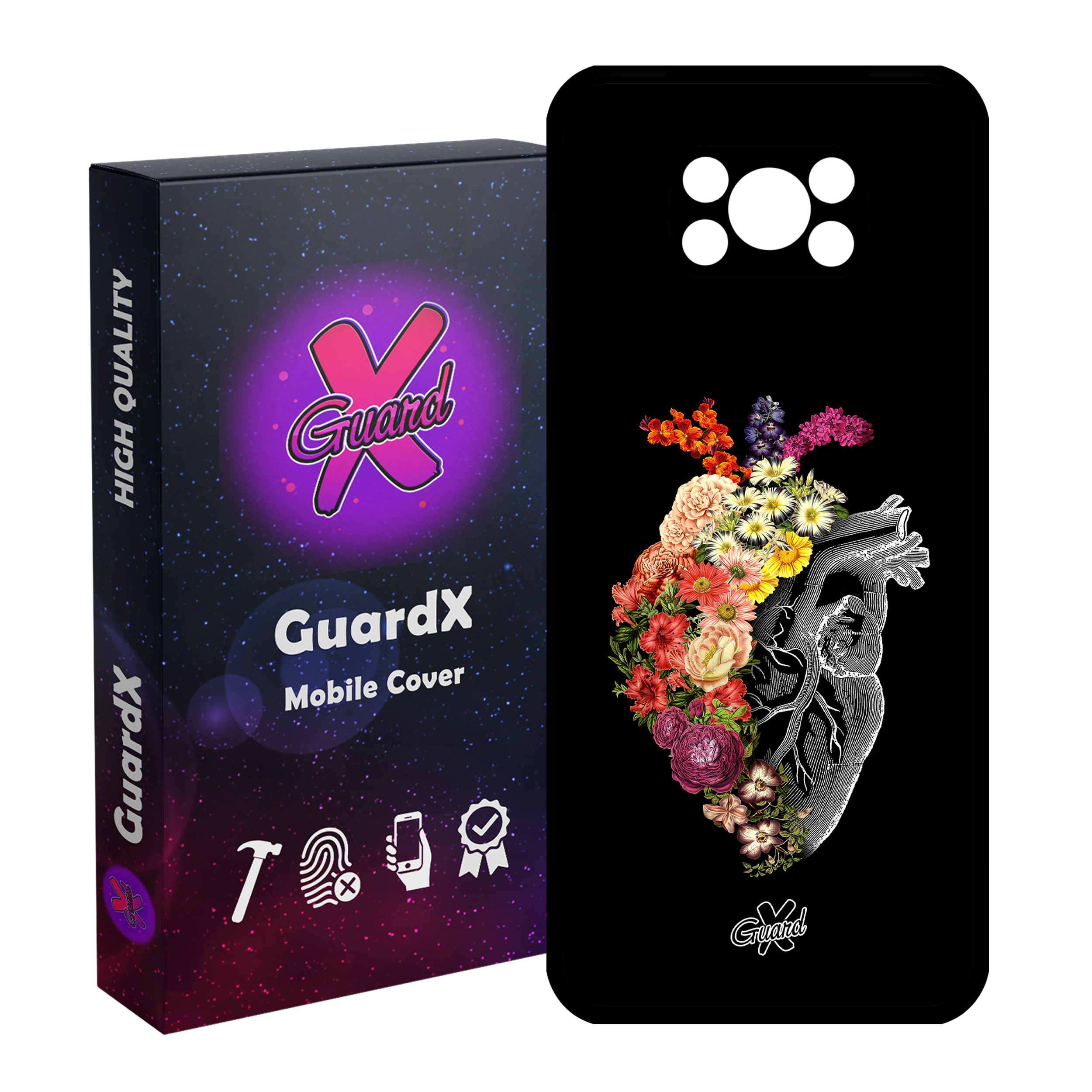 کاور گارد ایکس طرح قلب مدل Glass10216 مناسب برای گوشی موبایل شیائومی Poco X3 / Poco X3 NFC