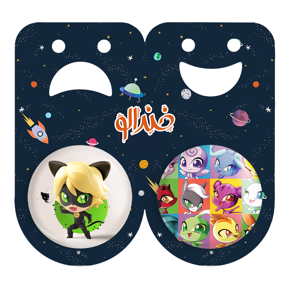 پیکسل خندالو مدل دختر کفشدوزکی و پسر گربه ای کد 34843485 مجموعه 2 عددی