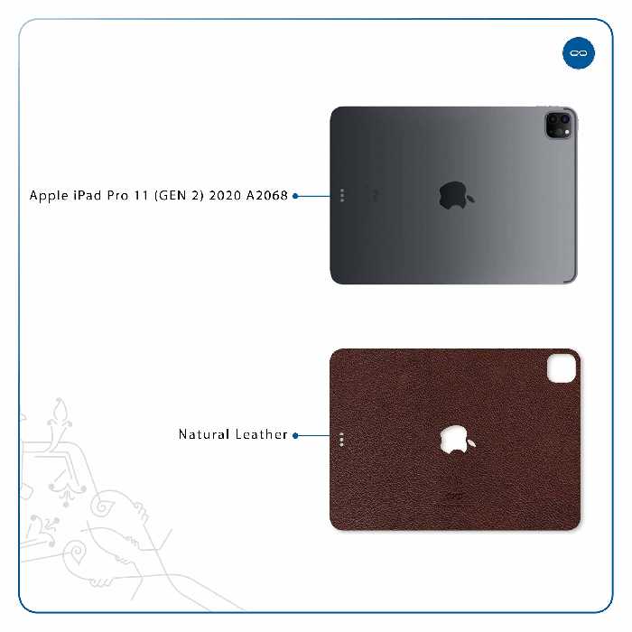 برچسب پوششی ماهوت مدل Natural-Leather مناسب برای تبلت اپل iPad Pro 11 (GEN 2) 2020 A2068
