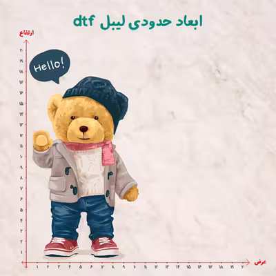 استیکر پارچه و لباس مدل dtf طرح تدی کد H20.185 مجموعه 3 عددی