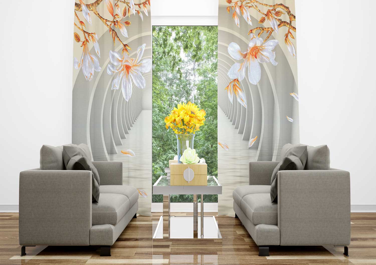 پرده تصویری راهروی دایره ای