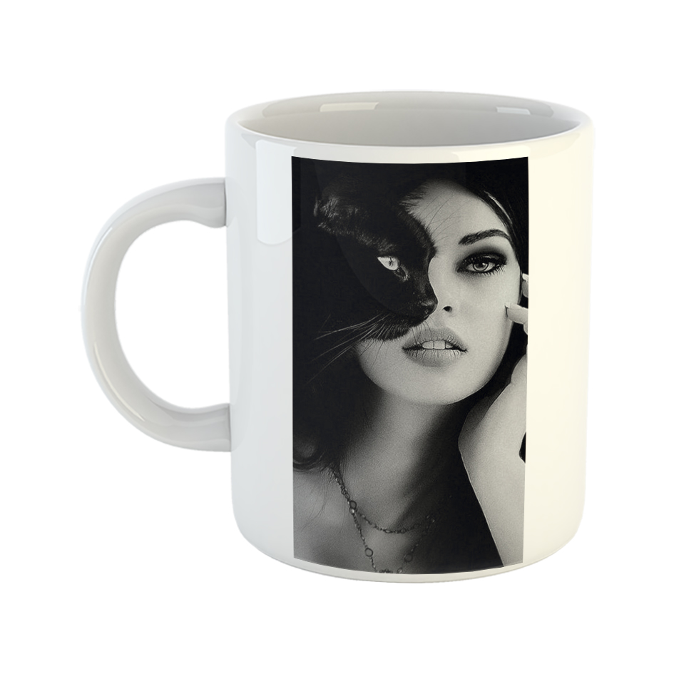 ماگ طرح دوستی مدل دختر و گربه