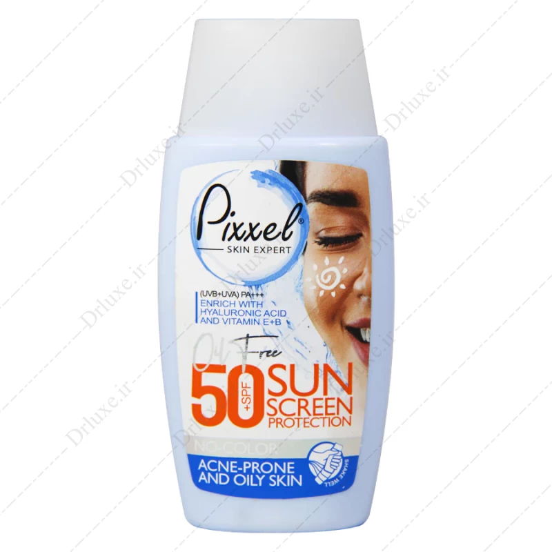 قیمت و خرید کرم ضد آفتاب SPF50 بی رنگ مناسب پوست جوش دار و چرب پیکسل 50 میل - دکتر لوکس