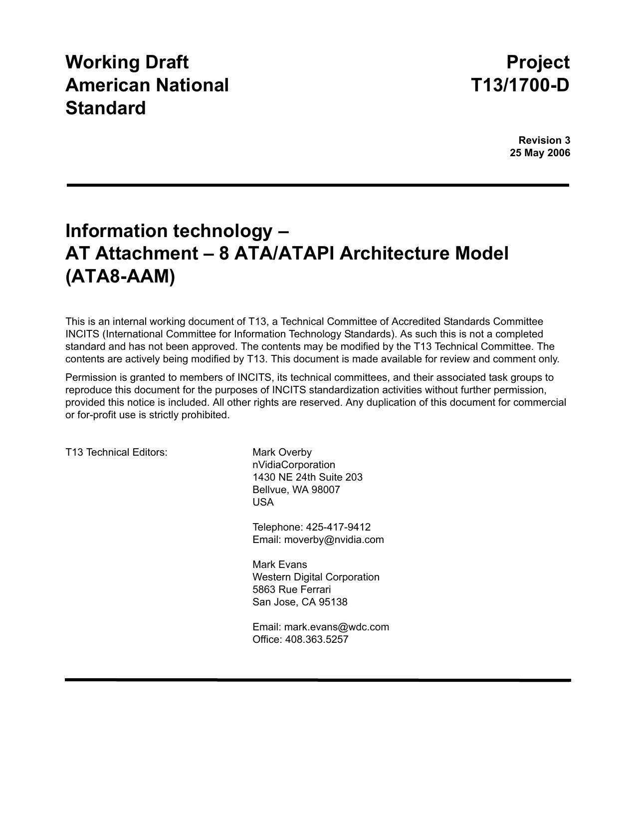 خرید و دانلود نسخه کامل کتاب AT Attachment - 8 ATA/ATAPI Architecture Model (ATA8-AAM r3)