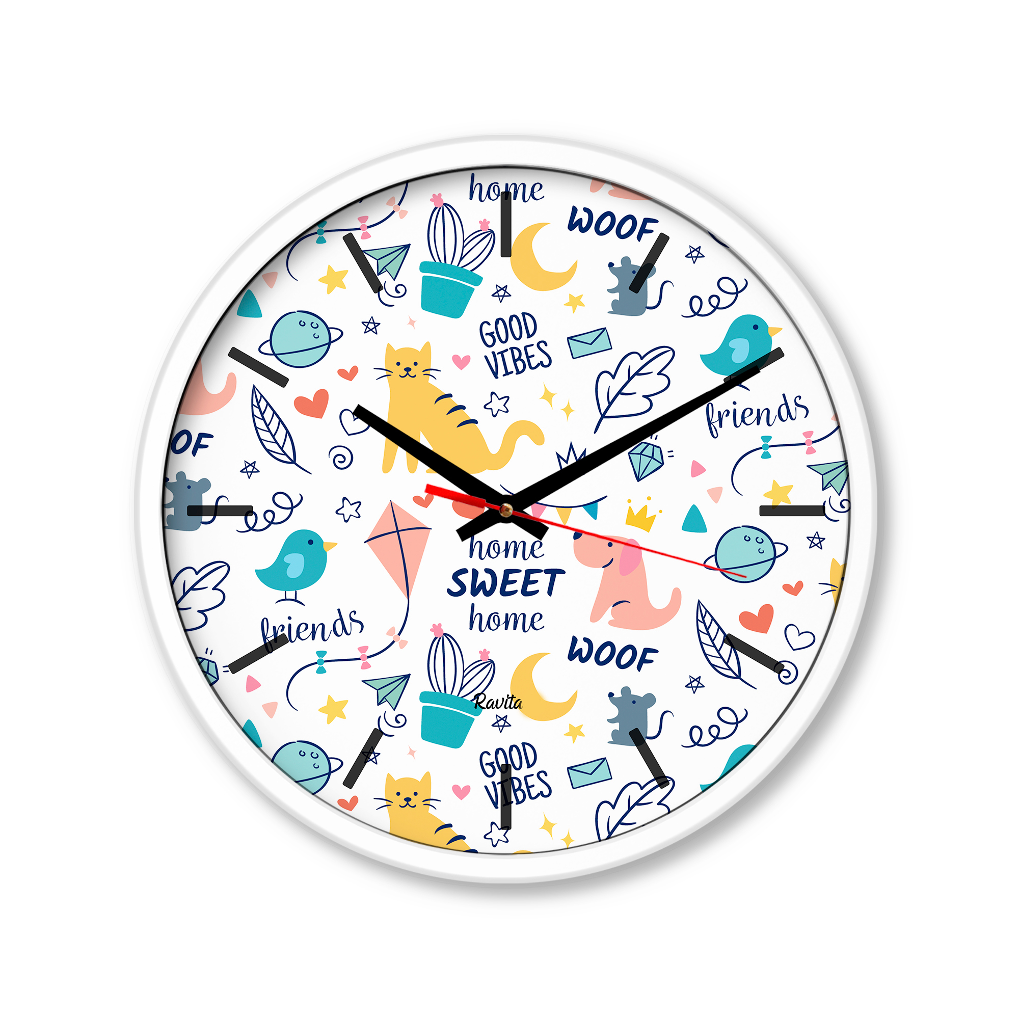 ساعت رومیزی راویتا مدل sweet home کد 1046