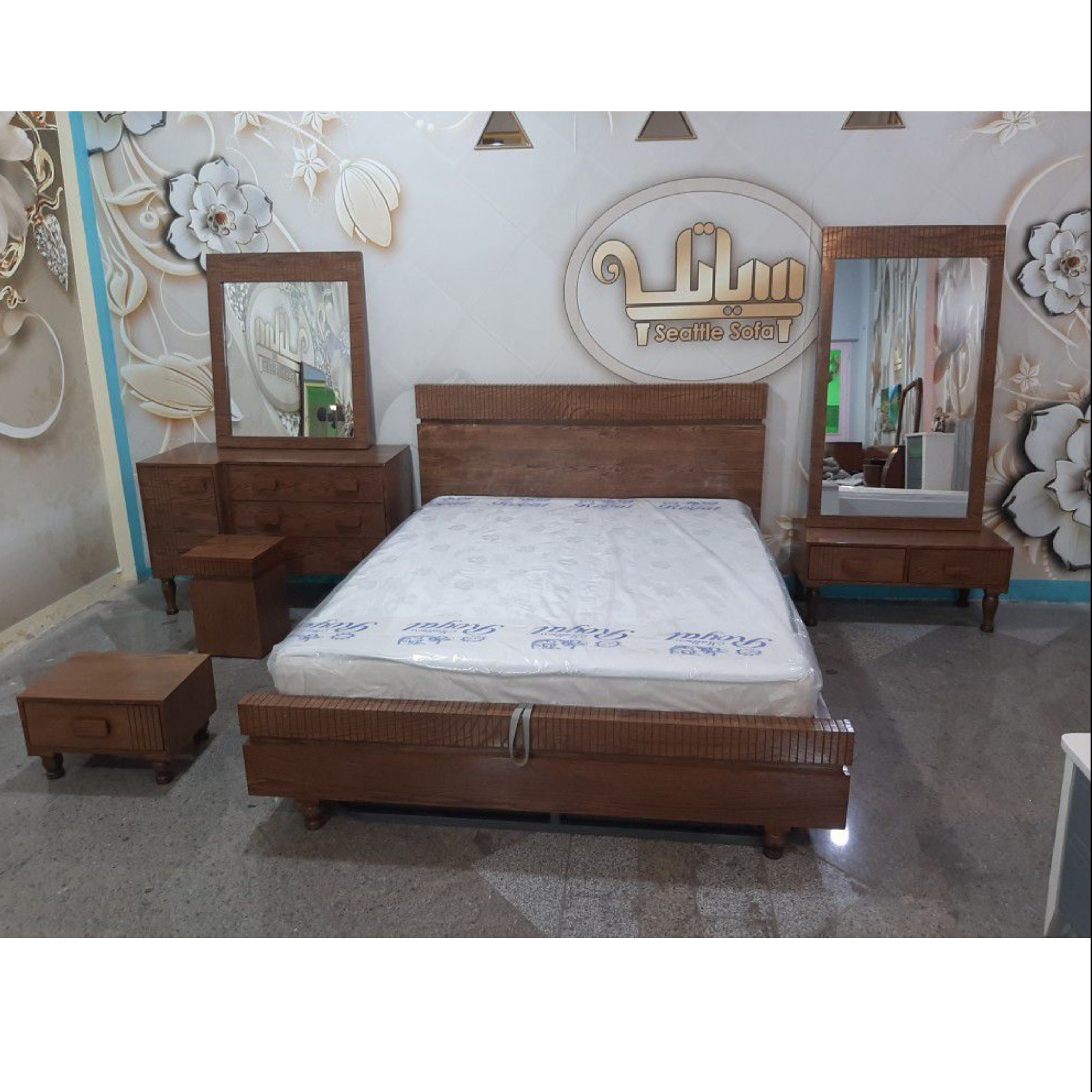 سرویس تخت خواب دونفره جنس  ام دی اف (پس کرایه)