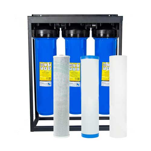 پیش تصفیه آب سه مرحله ای سوفیلتر  جامبو الیاف کربن کربن 20 اینچ