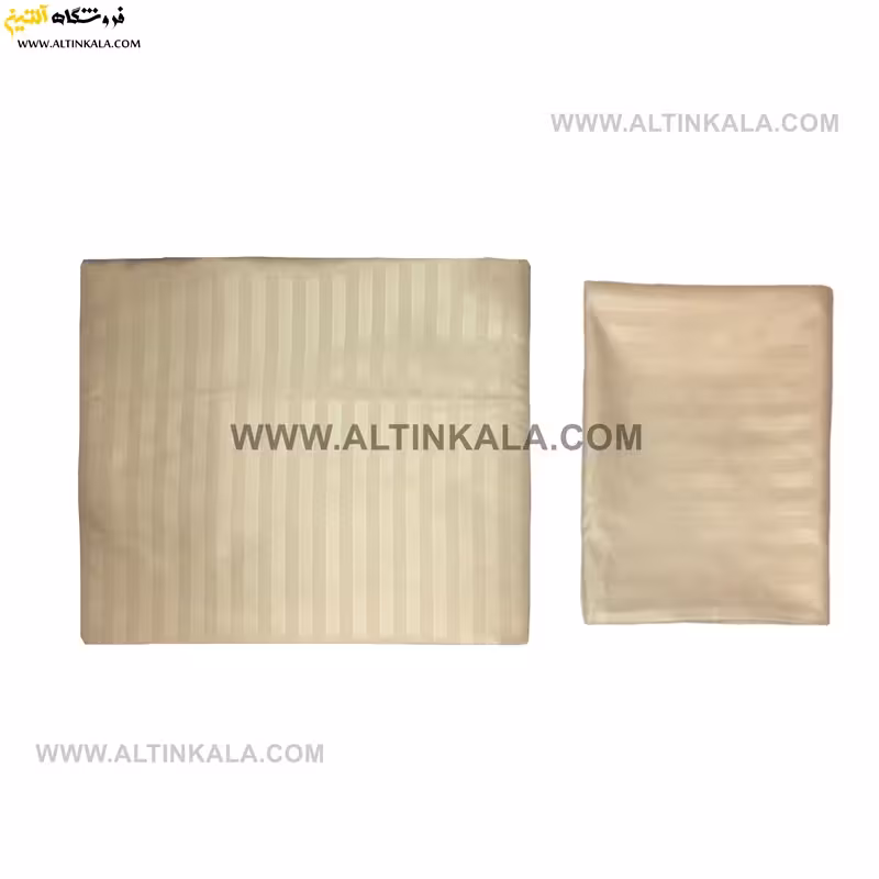 سرویس ملحفه کشدوز یکنفره دوتکه 90×200 طرح هتلی کرم