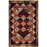 فرش ماشینی هیوا طرح بلوچ کد 429 زمینه بژ