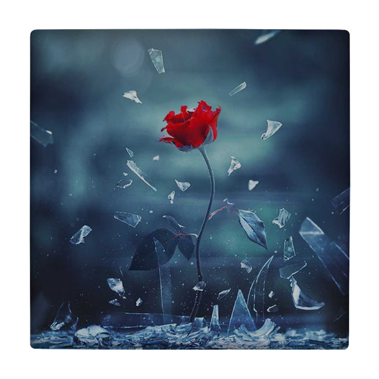 کاشی کارنیلا طرح گل رز و شیشه شکسته مدل لوحی کد klh700