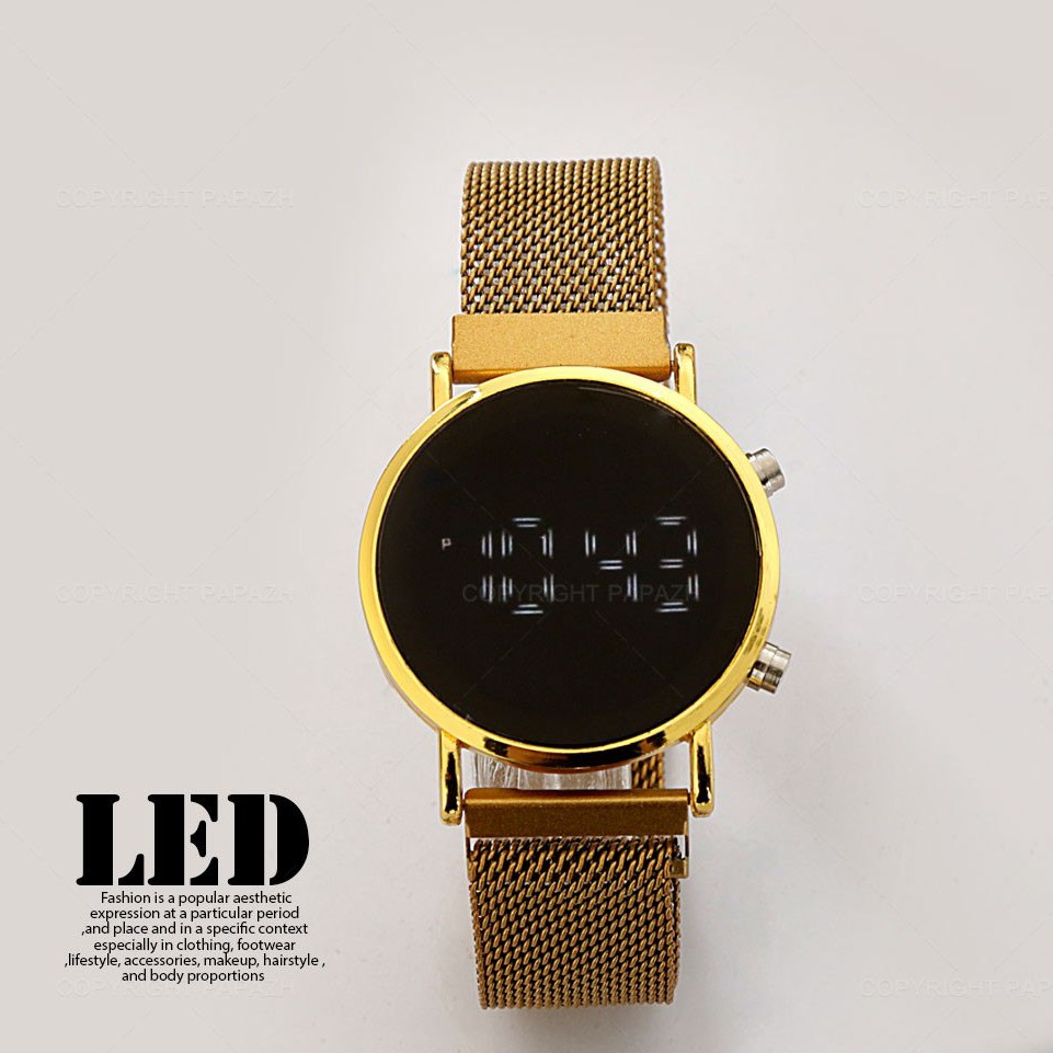 
ساعت ال ای دیLED بند حصیری رنگبندی کامل
کیفیت عالی
نمایشگر ساعت 
تاریخ روزشمار 
بند مگنتی 
دوام رنگ عالی 