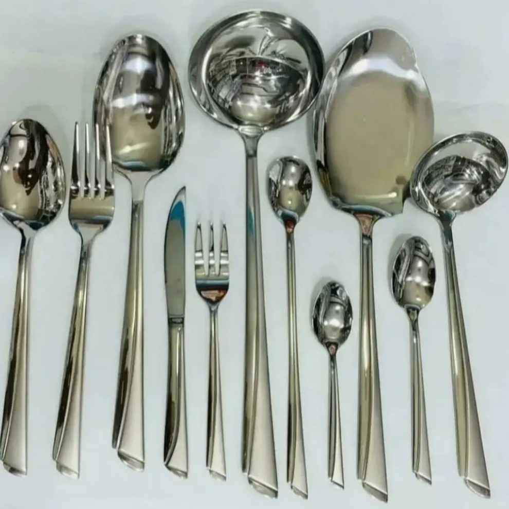 سرویس قاشق و چنگال 24 نفری تمام استیل یونیک آلمان طرح ناخنی ارسال رایگان