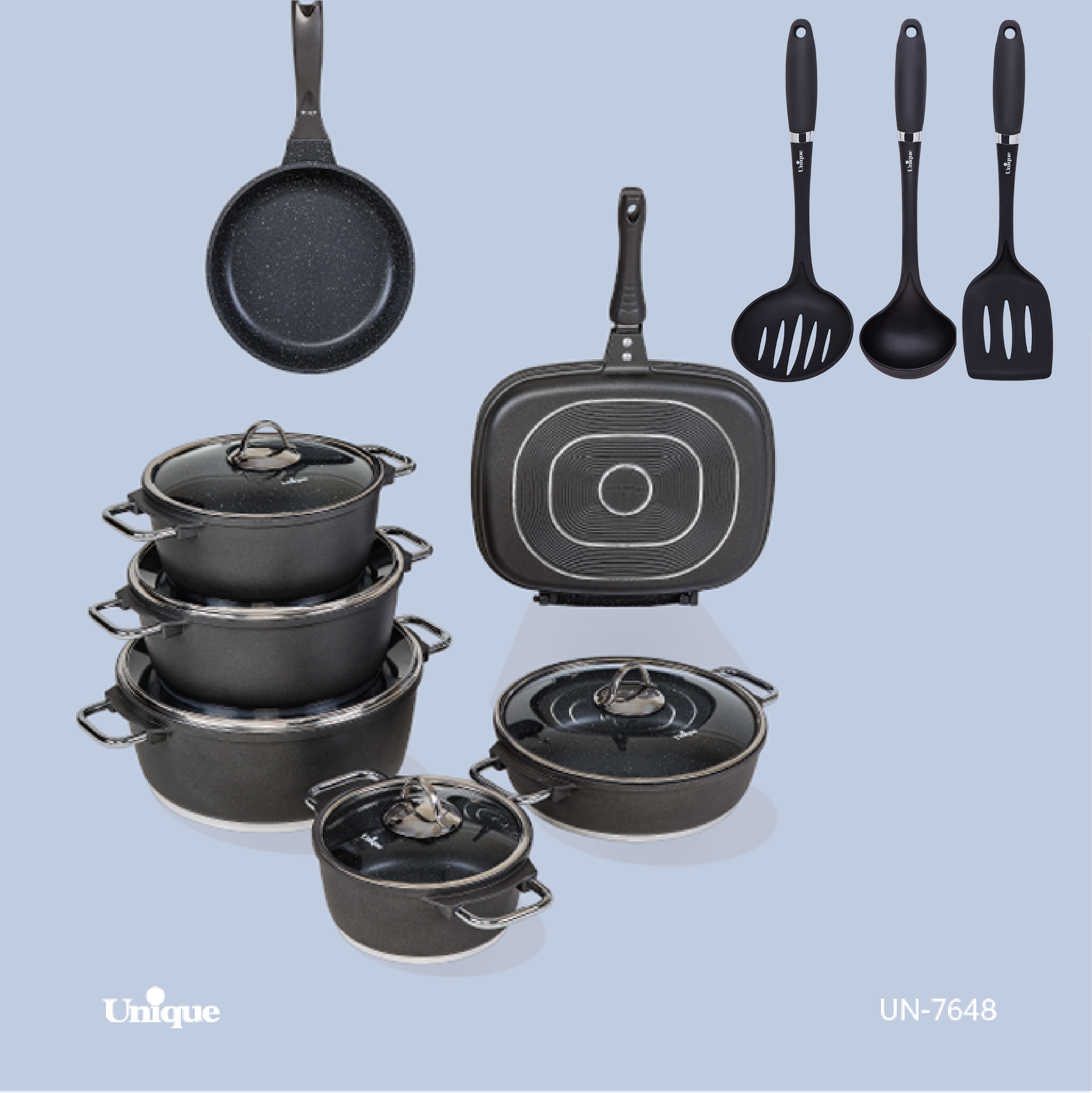 سرویس قابلمه 16 پارچه طوسی مونیخ یونیک کد محصول: UN-7648