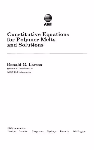 خرید و دانلود نسخه کامل کتاب Constitutive equations for polymer melts and solutions