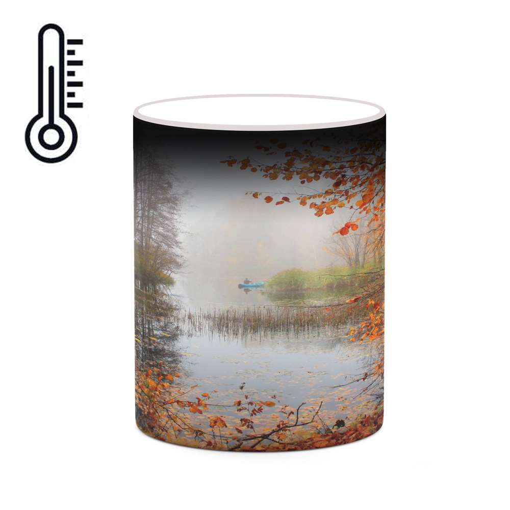 ماگ حرارتی کاکتی طرح منظره پاییزی مدل mgh18591