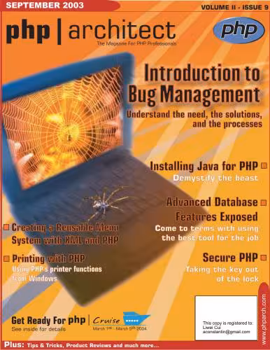 خرید و دانلود نسخه کامل کتاب php|architect (vol. 2, issue 9. September 2003)
