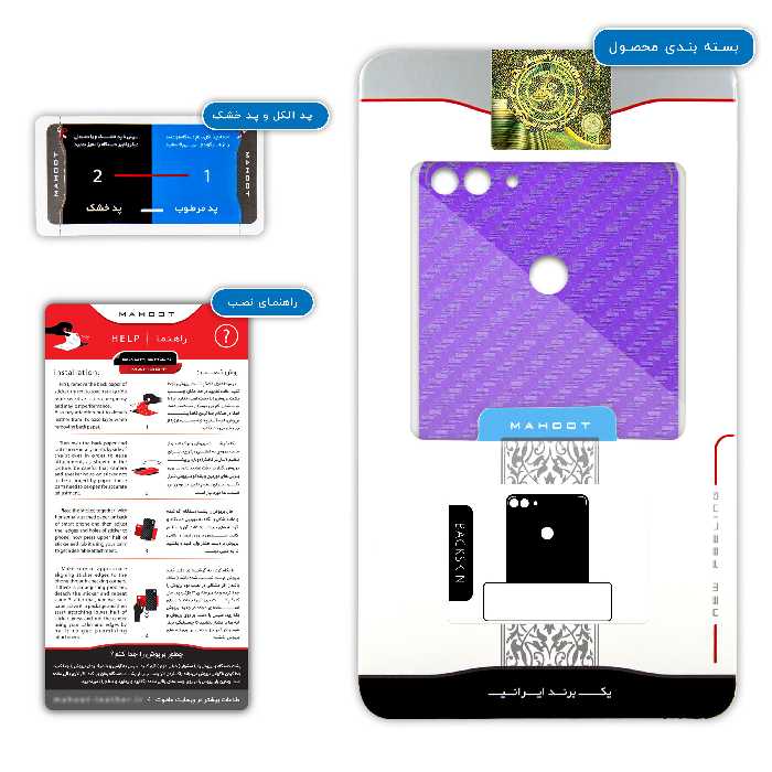 برچسب پوششی ماهوت مدل Purple-Fiber مناسب برای گوشی موبایل هوآوی Y9 2018