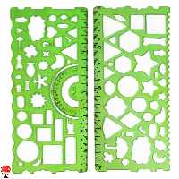 خط کش شابلون دار ژله ای بسته دو عددی سبز