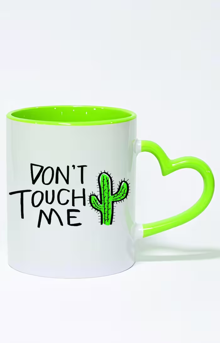 ماگ دسته قلبی رنگی طرح dont touch me کد 3355