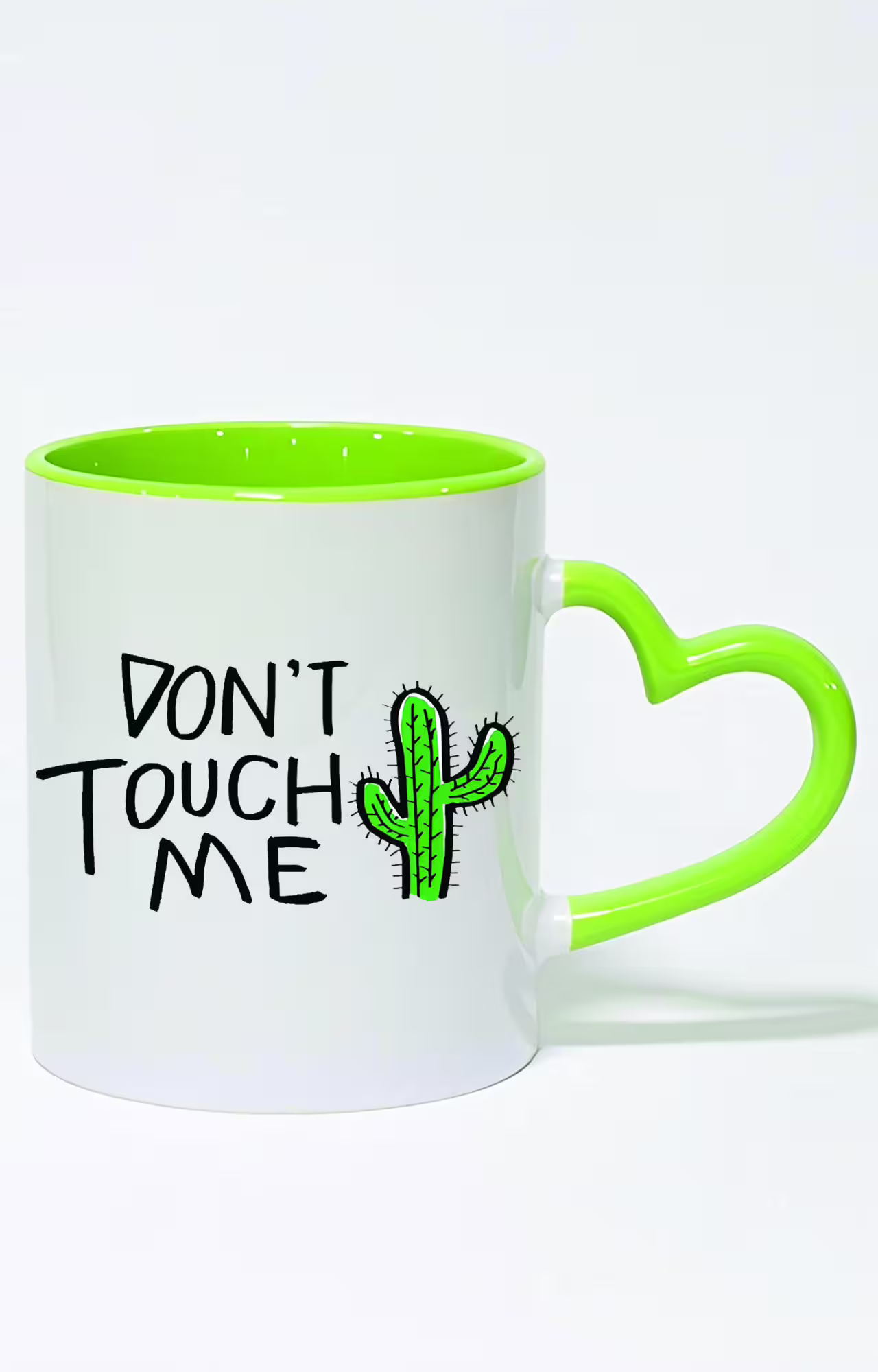 ماگ دسته قلبی رنگی طرح dont touch me کد 3355