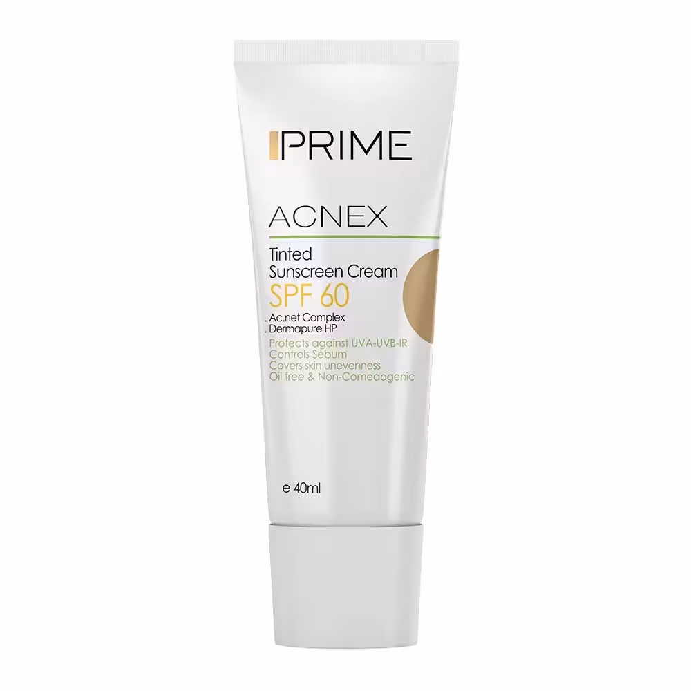 ضدآفتاب پوست مختلط تا چرب رنگی نچرال بژ spf60 پرایم 40 میلی لیتر