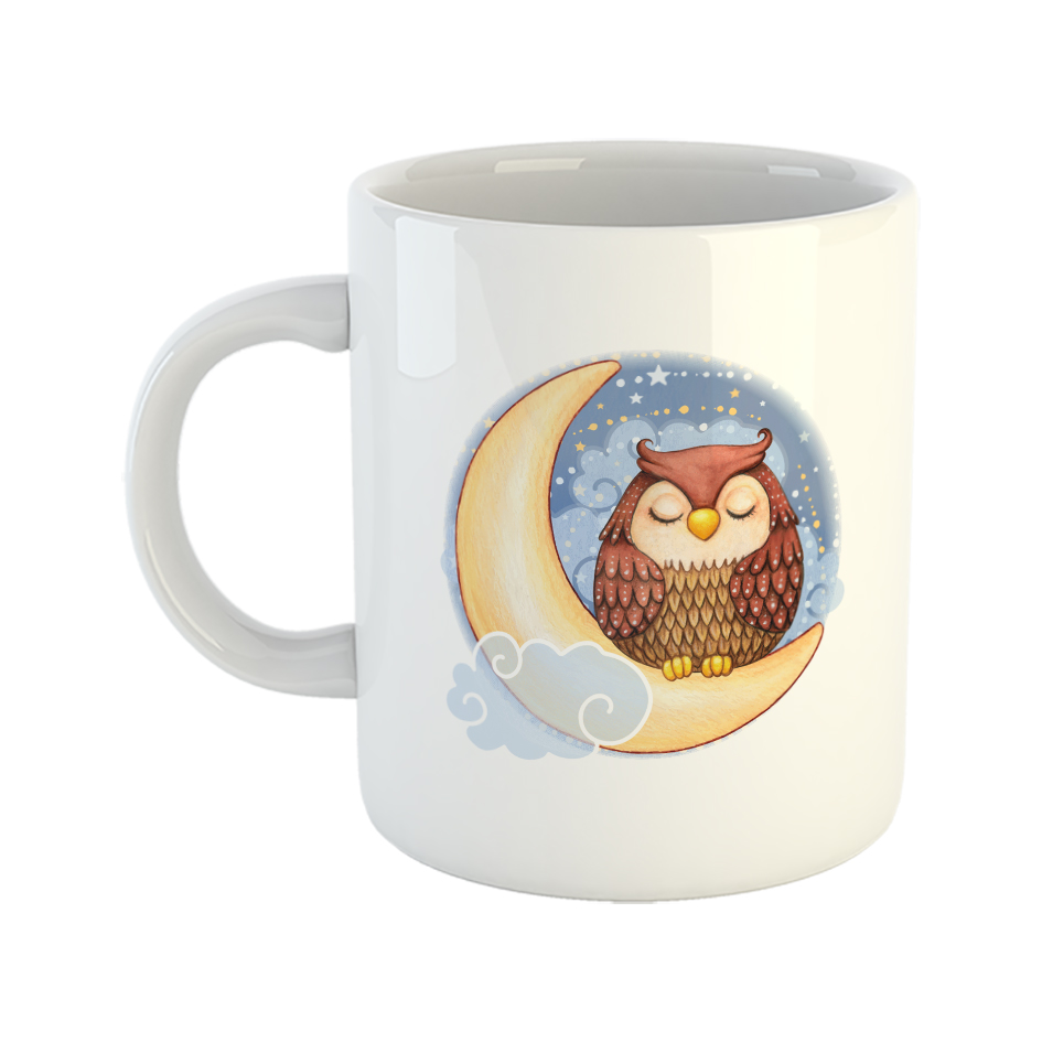 ماگ طرح جغد مدل شب پرستاره