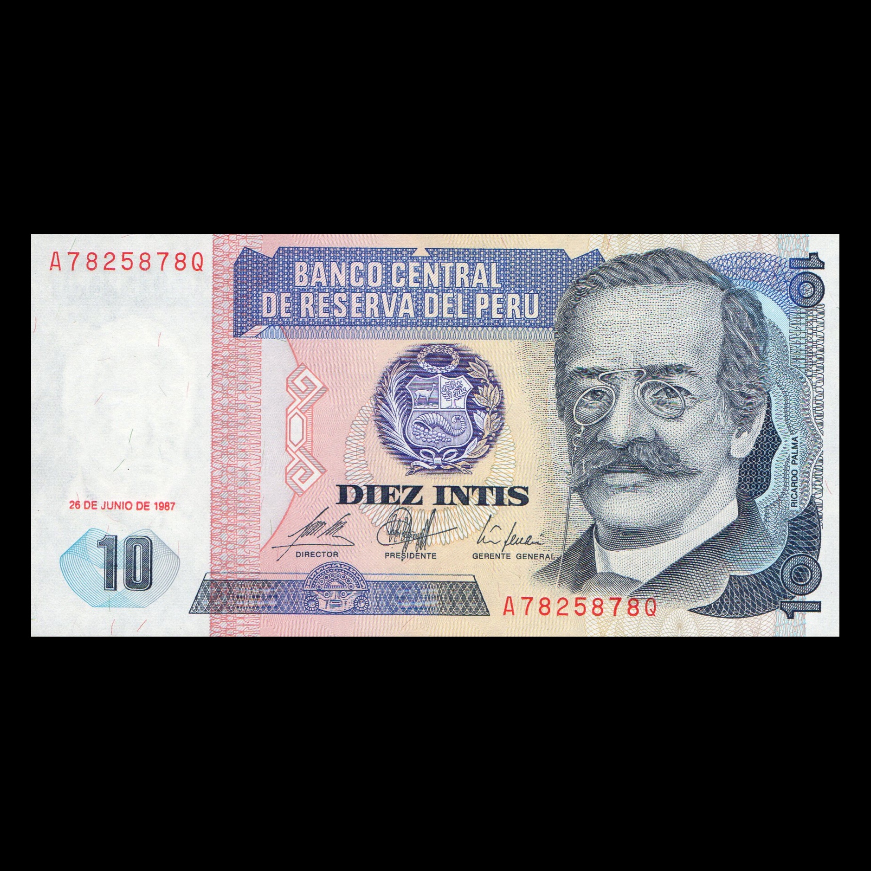 اسکناس تزئینی مدل کشور پرو 10 پزو 1987 UNC