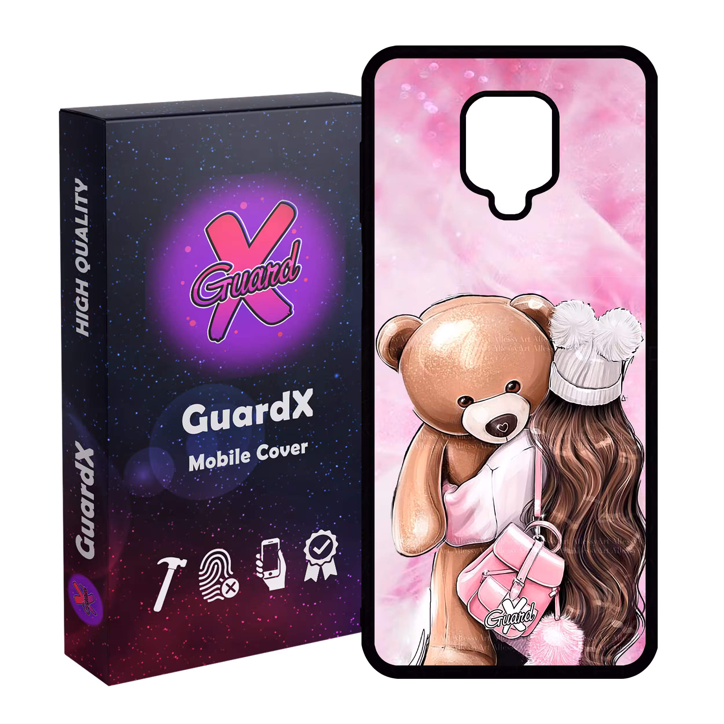 کاور گارد ایکس طرح Girl مدل Glass10088 مناسب برای گوشی موبایل شیائومی Redmi Note 9S / Note 9 Pro / Note 9 Pro Max