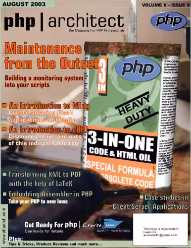 خرید و دانلود نسخه کامل کتاب php|architect (vol. 2, issue 8. August 2003)
