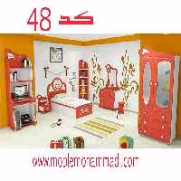سرویس خواب جوان و نوجوان کد 48 شامل تخت/کمد/دکور/پاتختی/میز تحریر/اینه دراور