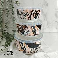 کاسه سرامیک 3 سایز در دار دنی هوم طرح برگ گلبهی