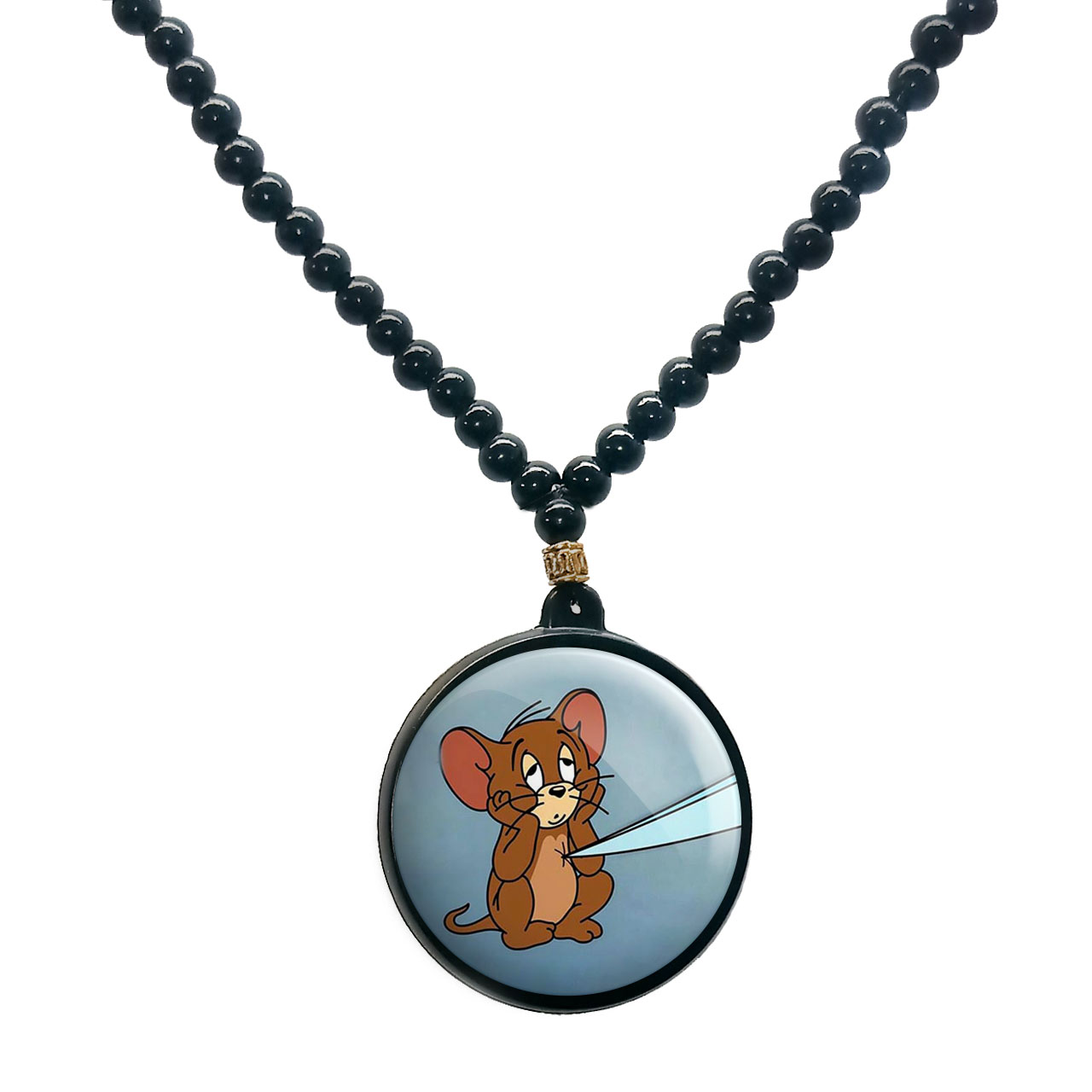 گردنبند پرمانه طرح تام و جری کد pmd.10732 مدل دو طرفه